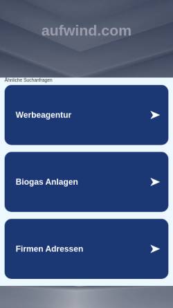 Vorschau der mobilen Webseite www.aufwind.com, Aufwind Schmack GmbH - Neue Energien