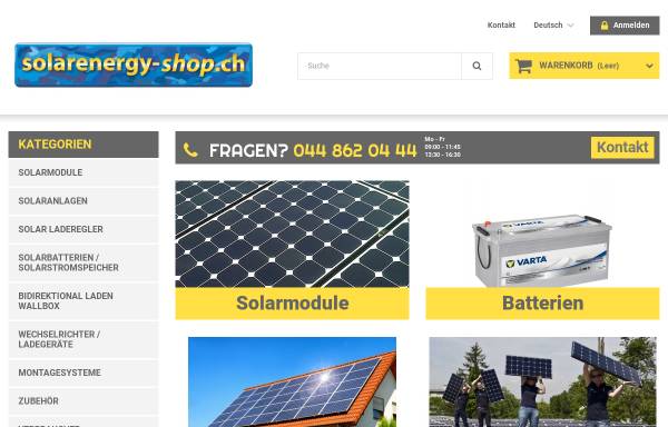 Vorschau von www.solarenergy-shop.ch, go Solar GmbH