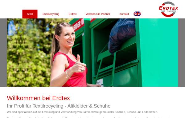 Vorschau von www.erdtex.de, Erdtex Textil-Recycling Handels GmbH