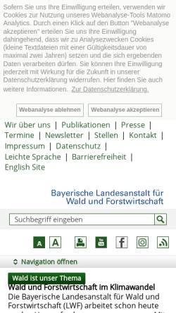 Vorschau der mobilen Webseite www.lwf.bayern.de, Bayerische Landesanstalt für Wald und Forstwirtschaft