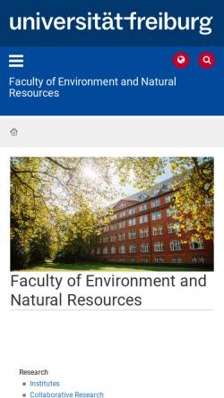 Vorschau der mobilen Webseite www.ffu.uni-freiburg.de, Fakultät für Forst- und Umweltwissenschaften der Albert-Ludwigs-Universität