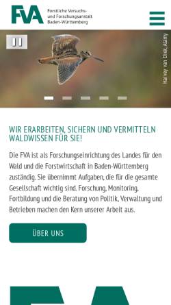 Vorschau der mobilen Webseite www.fva-bw.de, Forstliche Versuchs- und Forschungsanstalt Baden-Württemberg