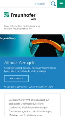 Vorschau der mobilen Webseite www.wki.fhg.de, Fraunhofer WKI