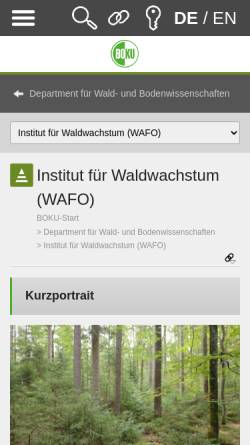 Vorschau der mobilen Webseite www.wabo.boku.ac.at, Institut für Waldwachstumsforschung