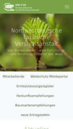 Vorschau der mobilen Webseite www.nw-fva.de, Nordwestdeutsche Forstliche Versuchsanstalt