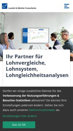 Vorschau der mobilen Webseite www.salaervergleiche.ch, Landolt & Mächler Consultants GmbH