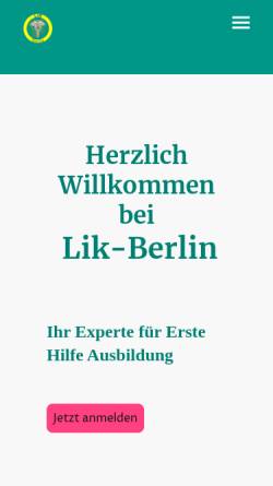 Vorschau der mobilen Webseite lik-berlin.de, LIK Berlin