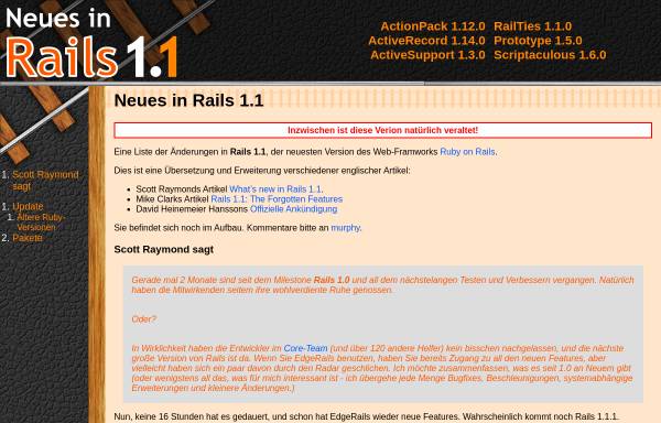 Vorschau von rails11.rubychan.de, Neues in Rails 1.1