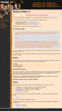 Vorschau der mobilen Webseite rails11.rubychan.de, Neues in Rails 1.1
