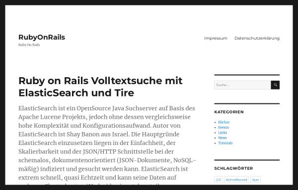 Vorschau von www.rubyonrails.de, Ruby on Rails