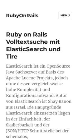 Vorschau der mobilen Webseite www.rubyonrails.de, Ruby on Rails