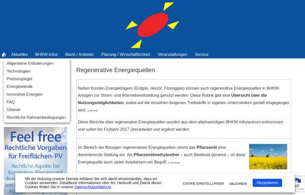 Vorschau von www.bhkw-infozentrum.de, BHKW-Infozentrum