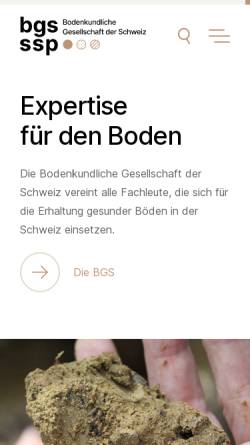 Vorschau der mobilen Webseite www.soil.ch, Bodenkundliche Gesellschaft der Schweiz