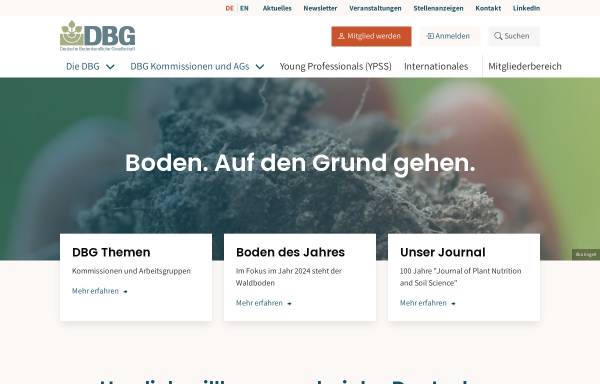 Vorschau von www.dbges.de, Deutsche Bodenkundliche Gesellschaft