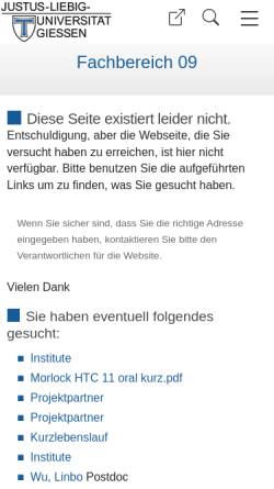 Vorschau der mobilen Webseite www.uni-giessen.de, Universtät Gießen, Institut für Bodenkunde und Bodenerhaltung