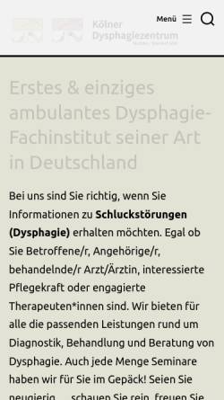 Vorschau der mobilen Webseite www.dysphagiezentrum.de, Kölner Dysphagiezentrum