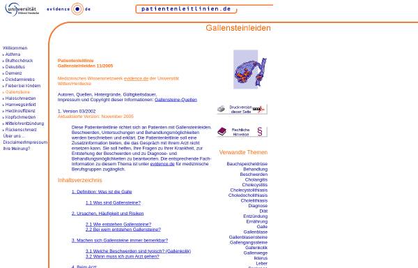 Vorschau von www.patientenleitlinien.de, Patientenleitlinie Gallensteinleiden und Gallenkoliken