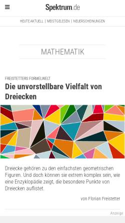 Vorschau der mobilen Webseite www.wissenschaft-online.de, Mathematik by Wissenschaft-Online.de