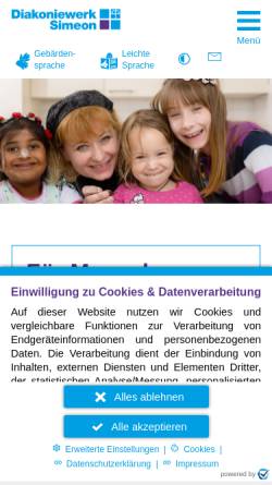 Vorschau der mobilen Webseite www.dwts-berlin.de, Diakonisches Werk Tempelhof-Schöneberg