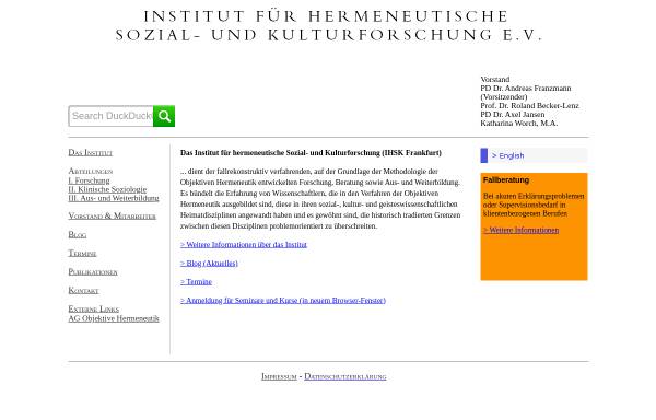 Institut für hermeneutische Sozial- und Kulturforschung e.V. (IHSK)