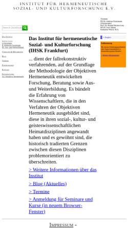 Vorschau der mobilen Webseite www.ihsk.de, Institut für hermeneutische Sozial- und Kulturforschung e.V. (IHSK)