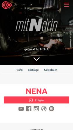 Vorschau der mobilen Webseite www.nena-community.de, Nena-Community