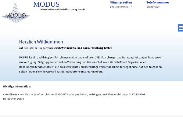 Vorschau von www.modus-bamberg.de, Modus Wirtschafts- und Sozialforschung