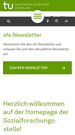 Vorschau der mobilen Webseite www.sfs.tu-dortmund.de, Sozialforschungsstelle Dortmund
