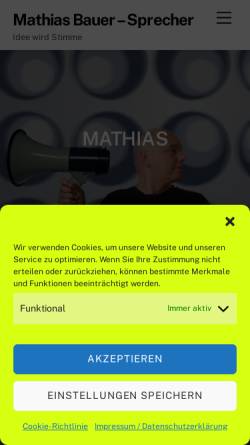 Vorschau der mobilen Webseite sprecher-bauer.de, Bauer, Mathias