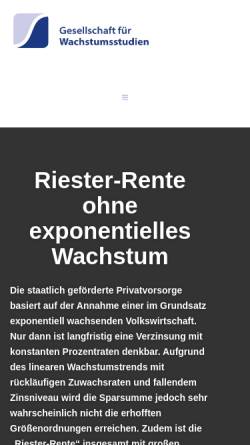 Vorschau der mobilen Webseite www.wachstumsstudien.de, Institut für Wachstumsstudien (IWS)