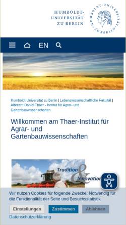 Vorschau der mobilen Webseite www.agrar.hu-berlin.de, Berlin Humboldt-Universität