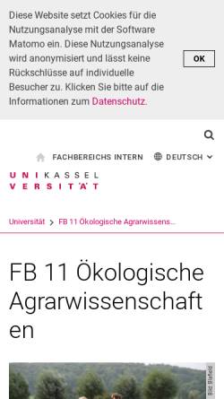 Vorschau der mobilen Webseite www.uni-kassel.de, Kassel, Universität