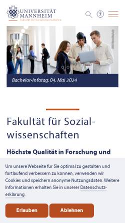 Vorschau der mobilen Webseite www.sowi.uni-mannheim.de, Fakultät für Sozialwissenschaften