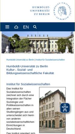 Vorschau der mobilen Webseite www.social-science.hu-berlin.de, Institut für Sozialwissenschaften der Humboldt-Universität Berlin