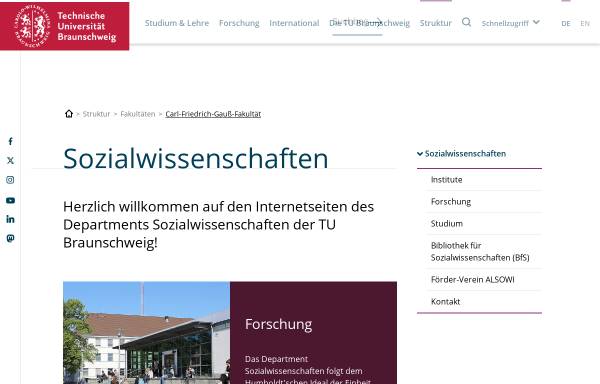 Vorschau von www.tu-braunschweig.de, Institut für Sozialwissenschaften der Technischen Universität Braunschweig
