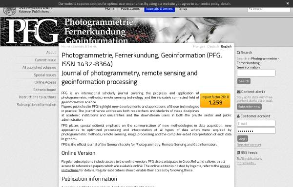 Vorschau von www.schweizerbart.de, Photogrammetrie - Fernerkundung - Geoinformation