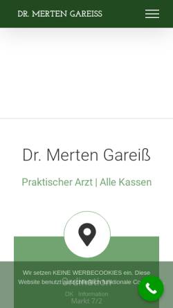 Vorschau der mobilen Webseite www.drgareiss.at, Praxisgemeinschaft Dr. Gareiss - Dr. Pfefferer