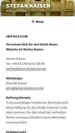 Vorschau der mobilen Webseite kaiserskulpturen.de, Kaiser, Stephan