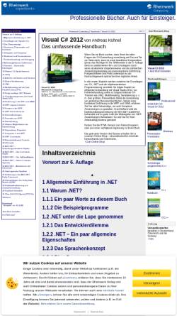 Vorschau der mobilen Webseite openbook.galileocomputing.de, Visual C# 2008