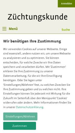 Vorschau der mobilen Webseite www.zuechtungskunde.de, Züchtungskunde