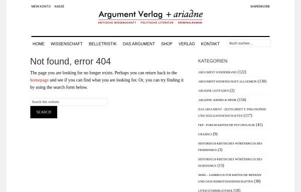 Vorschau von www.argument.de, Das Argument