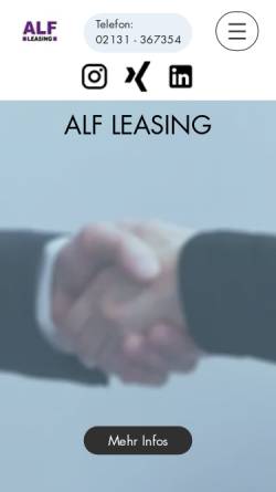 Vorschau der mobilen Webseite alfleasing.de, ALF Agentur für Leasing & Finanzierung Jörg Reffert