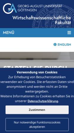 Vorschau der mobilen Webseite www.uni-goettingen.de, Wirtschaftswissenschaftliche Fakultät der Georg-August-Universität Göttingen