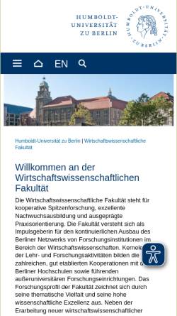 Vorschau der mobilen Webseite www.wiwi.hu-berlin.de, Wirtschaftswissenschaftliche Fakultät der Humboldt-Universität Berlin