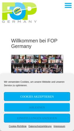 Vorschau der mobilen Webseite www.fop-ev.de, Förderverein für Fibrodysplasia Ossificans Progressiva-Erkrankte e.V.