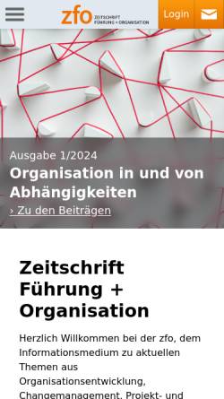 Vorschau der mobilen Webseite www.zfo.de, Führung und Organisation