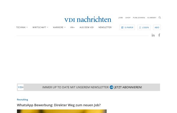 Vorschau von www.vdi-nachrichten.com, VDI Nachrichten
