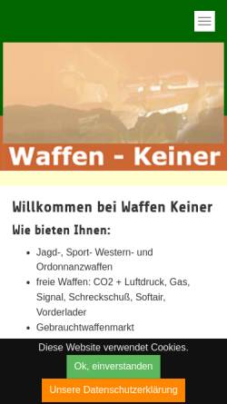 Vorschau der mobilen Webseite www.waffen-keiner.de, Andreas Keiner