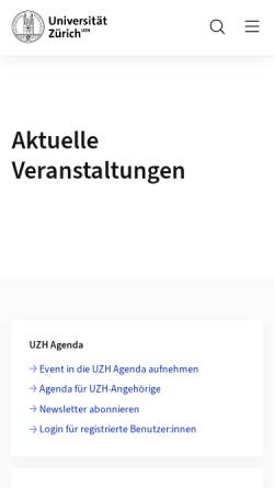 Vorschau der mobilen Webseite www.agenda.uzh.ch, Agenda