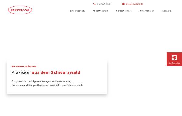Vorschau von www.cleveland.de, Cleveland Präzisions-Systeme GmbH